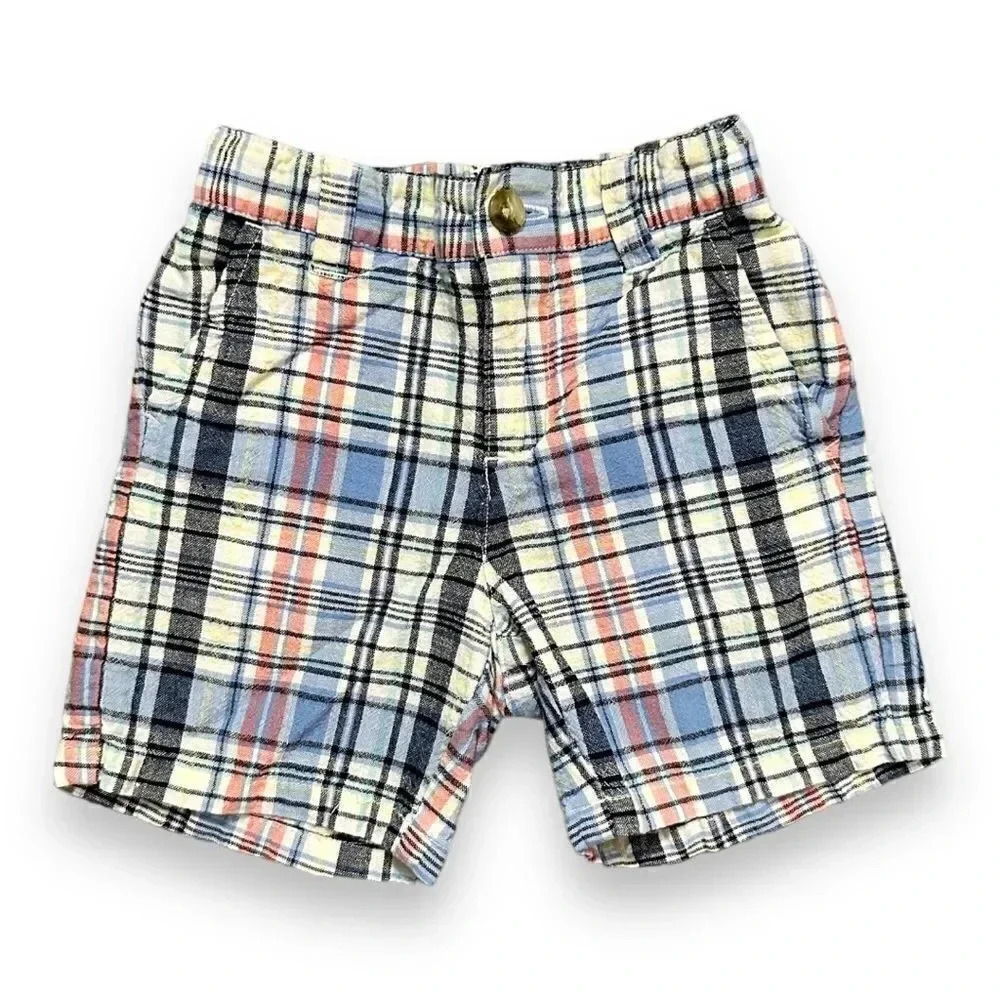 Janie & Jack | Plaid Linen-Cotton Shorts (12-18 mos)